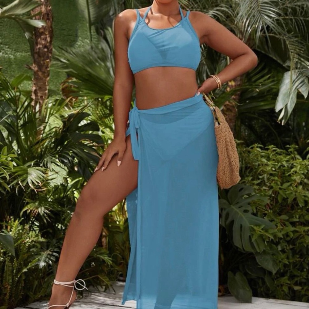 Swim dress with coverup